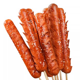 夫宇淀粉肠整箱商用批发黄金脆皮烤肠路边摊炸火腿香肠烧烤食材