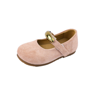 女童皮鞋儿童玛丽珍单鞋2025春季新款女宝宝绒面鞋子小女孩公主鞋