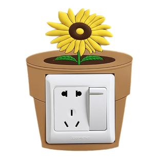 现代简约夜光开关贴墙贴插座保护套卡通灯家用客厅装饰边框套贴饰