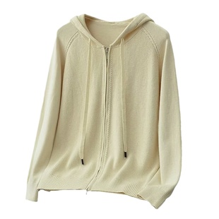 大码连帽拉链针织开衫女秋冬季胖mm设计感显瘦毛衣外套小个子上衣