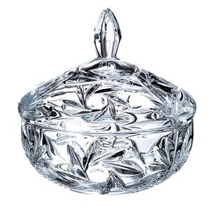 捷克BOHEMIA进口水晶玻璃创意糖果盅带盖糖缸糖果盘干果盘盒摆件