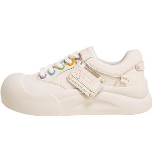 TTKJ丑萌大头鞋女2026年超火的鞋子巨好看配裙子厚底鞋增高小白鞋