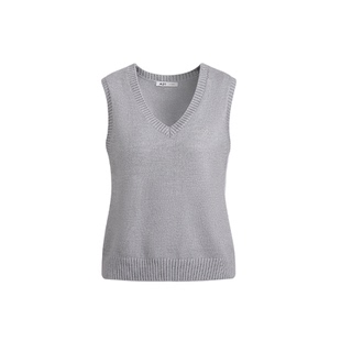 A21秋季新款2024女装复古V领套头针织马甲宽松百搭内搭叠穿背心