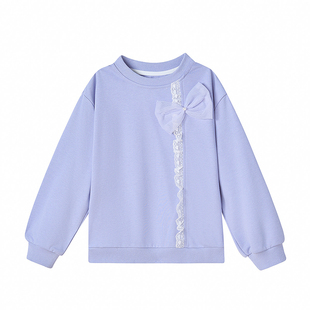 笛莎童装女童卫衣春秋季新款儿童女孩宝宝甜美上衣圆领公主外套