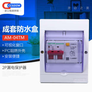 明装 带漏电开关2P63A总闸热水器空调短路过载保护家用 透明防水盒