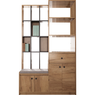 现代简约玄关柜鞋柜一体北欧进门间厅柜实木酒柜屏风柜客厅隔断柜