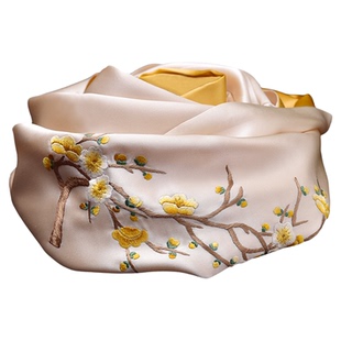 成都纪念品蜀绣手工刺绣桑蚕丝丝巾真丝围巾披肩两用妈妈款礼物