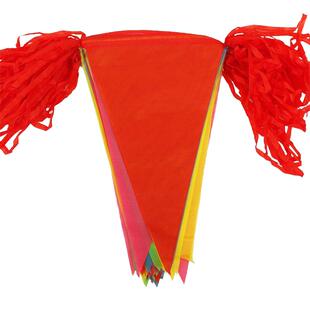 彩旗三角串旗小彩旗三角旗批发结婚户外定制旗幼儿园五彩旗公司庆典布置装饰交通工地红白色警戒旗开业
