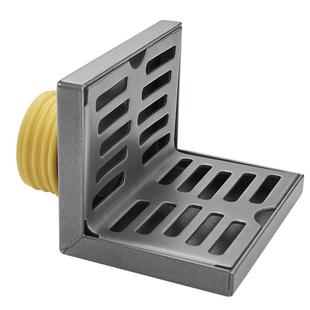 枪灰大排量侧排地漏墙排式墙面直角L型不锈钢阳台户外专用七字型