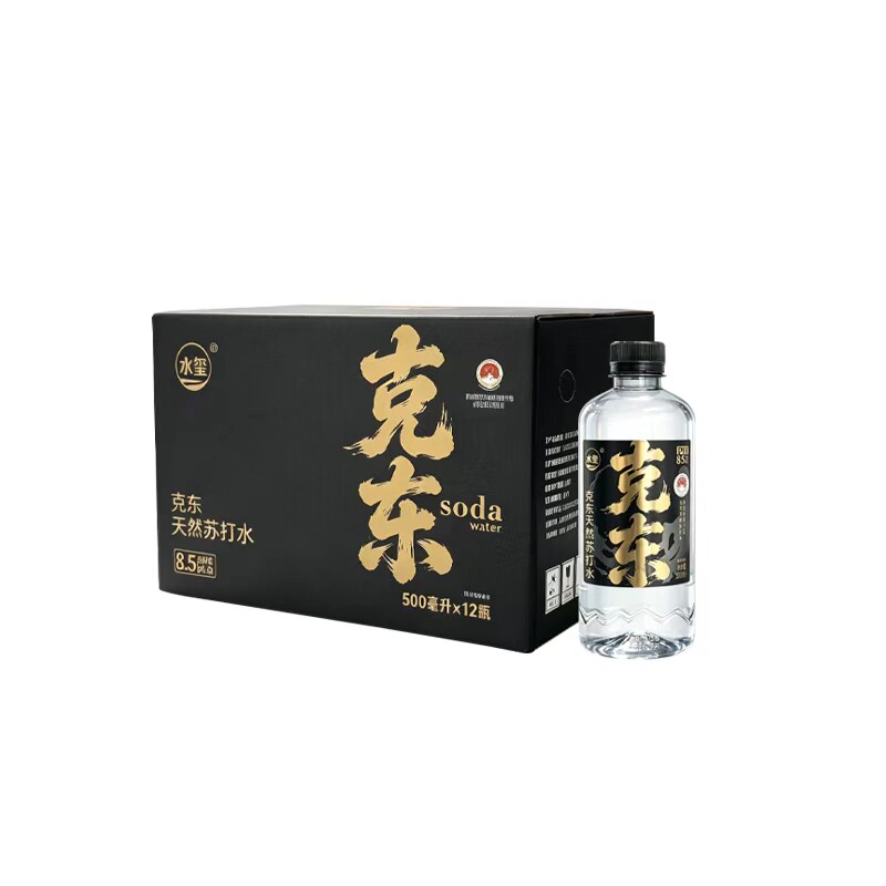 克东天然苏打水pH8.5无气无糖500/12瓶克东县原产地发货