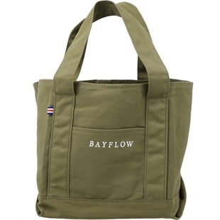 日本杂志美式便当包军绿大容量厚实帆布袋托特包刺绣立体手拎包女