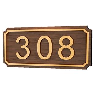 门牌号号码牌木纹家用高级感轻奢创意入户门装饰酒店宾馆住宅房间号数字贴加厚立体字免打孔门牌提示挂牌订制