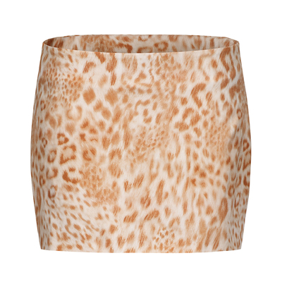 Gowireless印花豹纹低腰超短裙