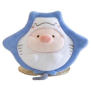 卡通创意玩偶魔鬼鱼猪猪毛绒玩具床头抱枕睡觉女孩子娃娃办公靠枕