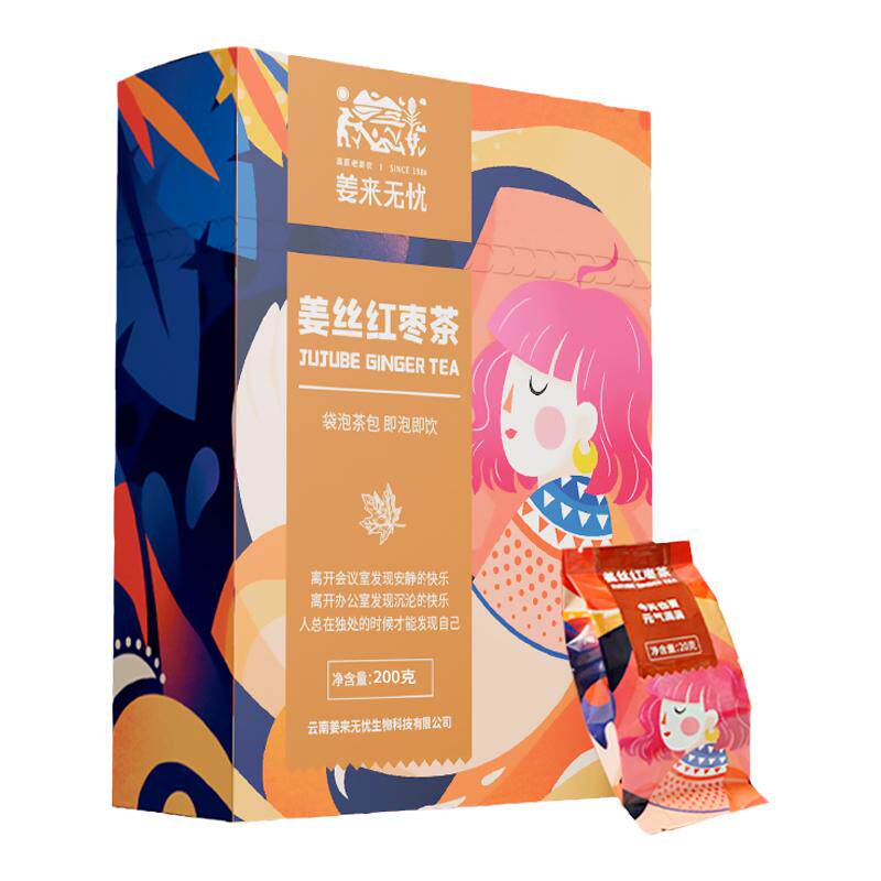 姜来无忧姜丝红枣茶200g
