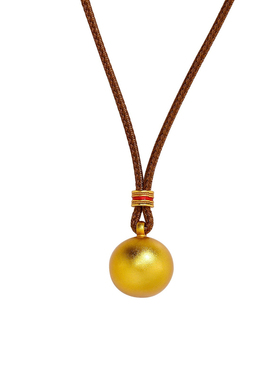 金店同款古法沙金有求必应项链简约百搭铜镀金吊坠个性项链