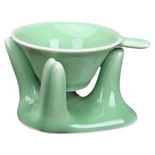 精品青瓷茶漏茶滤茶托陶瓷茶叶过滤网底托底坐泡茶器功夫茶具配件