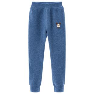 迪士尼男童秋裤2026秋冬新款儿童保暖裤加绒加厚男孩家居裤棉毛裤