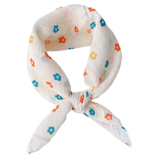 春夏薄棉儿童大人成人小方巾丝巾 日系原宿学院风装饰小领巾护颈