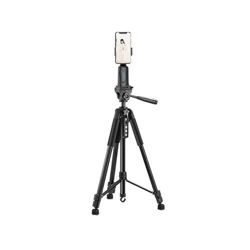 智能跟拍手机支架双机位多机位带补光灯vlog自拍照视频直播360度自动旋转落地式多功能懒人拍照神器手机架