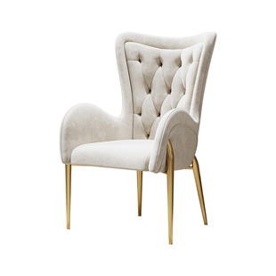 慕梵迪北欧轻奢真皮餐椅家用天鹅化妆椅设计师高档餐厅皮艺靠背椅