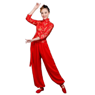 秧歌服演出服女2026新款民族舞蹈服装扇子舞红色喜庆胶州秧歌舞蹈