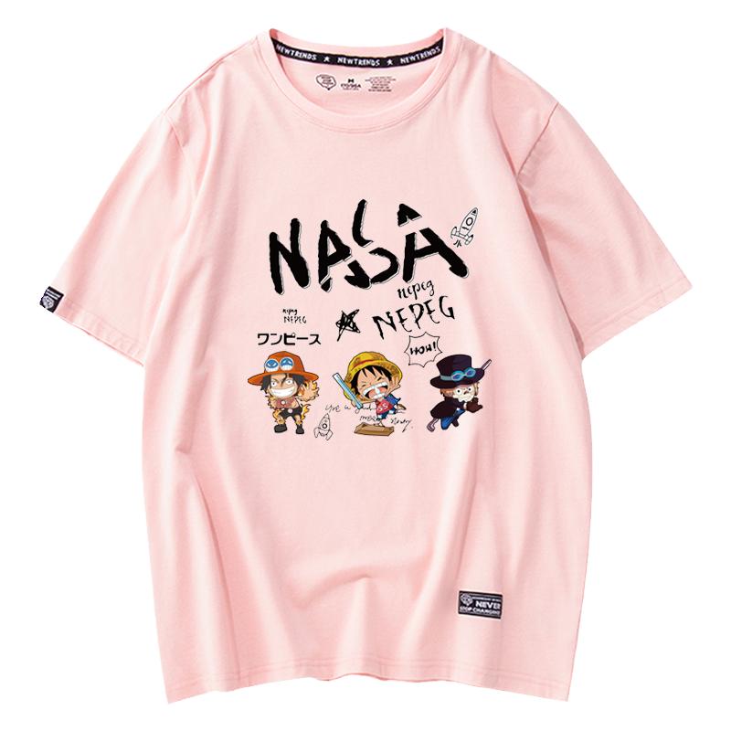 nasat恤女2026新款海贼王情侣装夏季小众设计感ins蓝色短袖男上衣