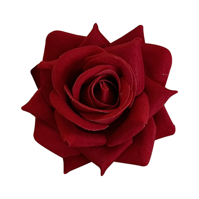 田曦薇同款红色玫瑰花发夹发饰女