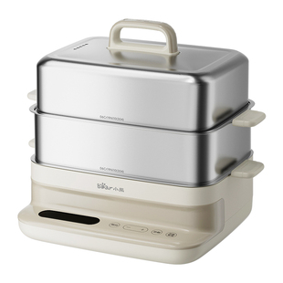 小熊全钢电蒸锅0涂层蒸煮多功能家用新款不锈钢定时早餐机大容量