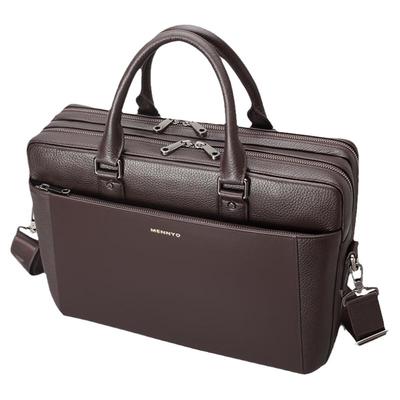 曼奴手提包真皮横款商务斜挎单肩