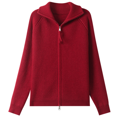 高端羊绒衫针织开衫女毛衣外套