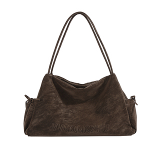 美拉德风麂皮绒包包女2026新款复古高级感大容量通勤托特包单肩包