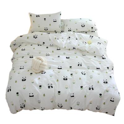 国潮熊猫全棉斜纹单件床单被套