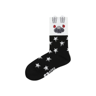 APEE配饰卡通兔子星星提花中筒袜F426A5P