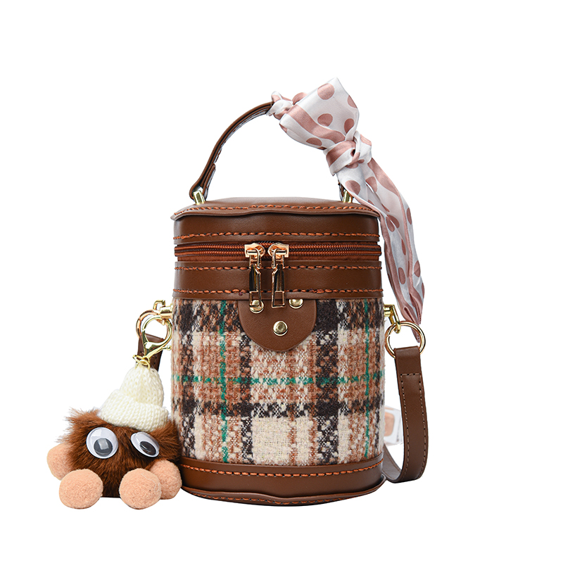 手工包diy材料自制礼物送女友时尚百搭菱格单肩斜跨水桶包手缝包