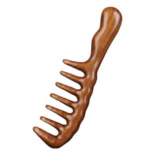 大齿梳子卷发梳羊毛卷烫发专用梳子檀香木按摩头皮经络大宽齿梳子