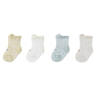 童泰婴儿袜子宝宝提花中筒袜儿童宽口袜男童女童无骨袜头网眼袜