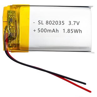802035聚合物锂电池3.7V充电超长续航汽车记录仪智能手环蓝牙音箱