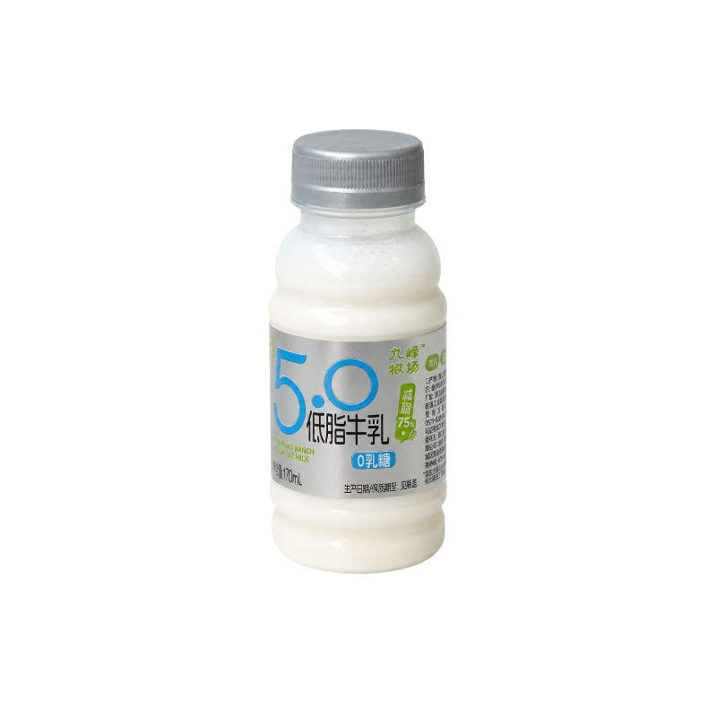 九峰牧场0乳糖5.0高钙低脂牛乳100%生牛乳170ml*6健身低温冷藏奶