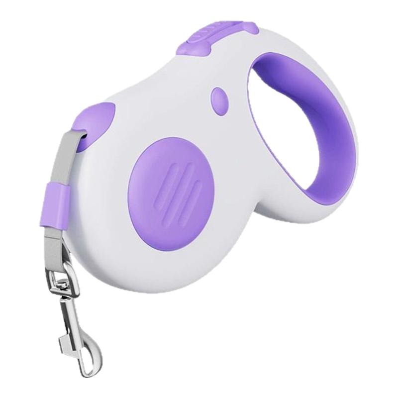 2025新款犬泰迪中大型犬防爆自动伸缩一键制动牵引绳白黑狗狗狗链