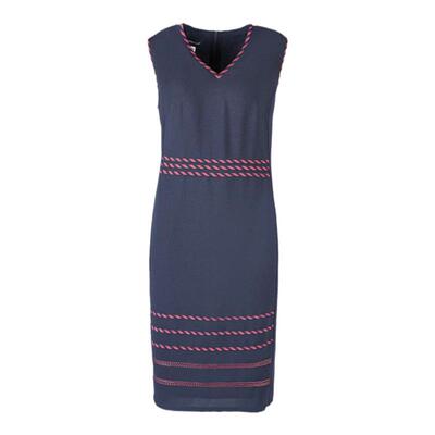 靓诺红条收身背心裙LL19137A