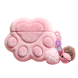 植绒猫爪适用vivotws5保护套5hi-fi耳机壳tws4vivo蓝牙耳机壳iqootws3软壳3pro可爱1/2E女粉耳机盒air3i挂饰