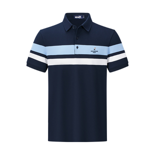 Navigare意大利小帆船休闲撞色POLO衫男士长绒棉亲肤翻领短袖T恤