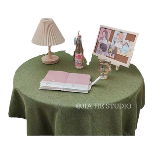 餐桌布艺ins棉麻风桌布纯色小清新森系北欧ins学习桌方桌圆桌面布