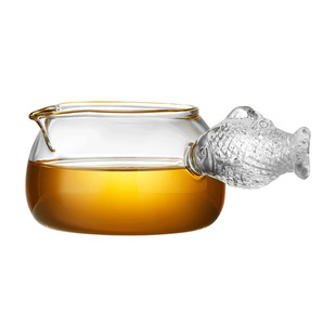 玻璃公道杯耐高温高档茶具高硼硅分茶器带茶漏过滤小号泡茶海茶滤