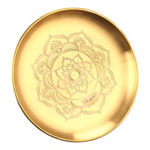 金色不锈钢供盘贡品盘佛前贡品托盘家用上供专用盘子拜拜供奉盘
