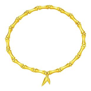 古法传承竹节手链女款新中式复古竹子节节高升手串黄金999不掉色