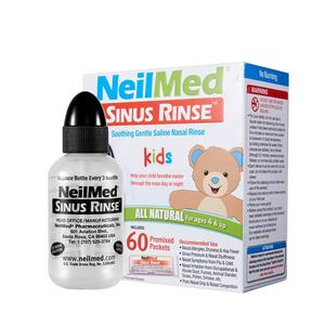 美国进口NeilMed儿童洗鼻盐60包配冲洗瓶洗鼻壶过敏鼻炎花粉敏感