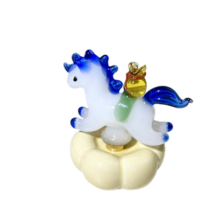 琉璃旋转小马马年转转马马上发财车载摆件玻璃礼物礼品马上暴富淄