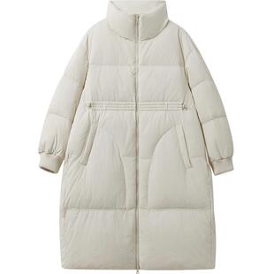 播保暖舒适立领羽绒服女冬季中长款休闲宽松外套DDR4RD5145